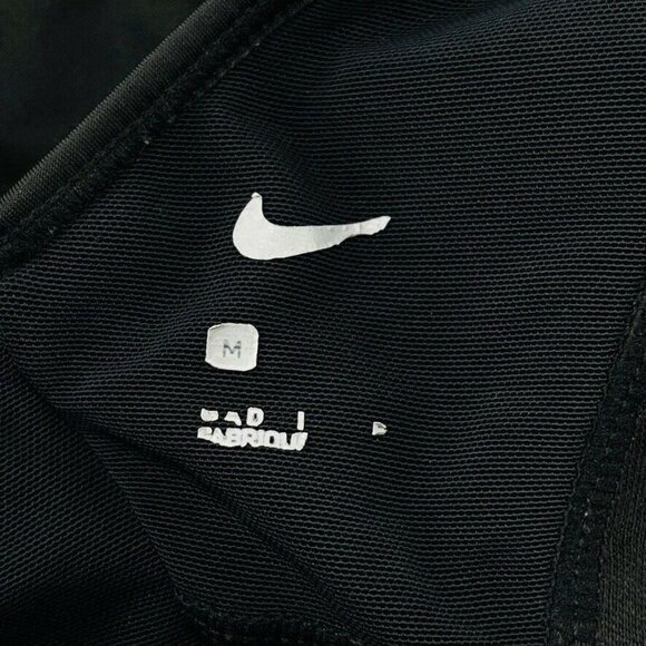 NIKE Swimsuit Black One Piece Side Panel Racer Back W/ Mesh Insert Womens Size M - Picture 7 of 7